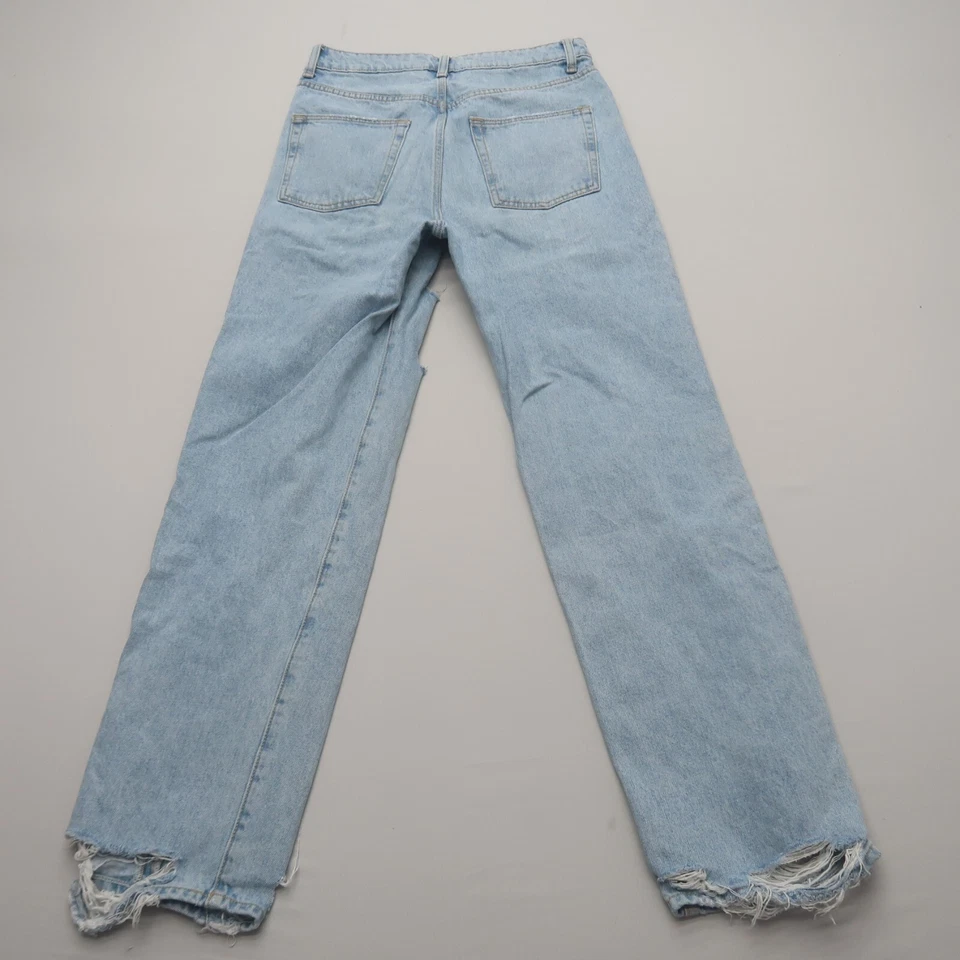 Pantalones de mezclilla Lovers and Friends tiro alto pierna recta 26 desgastados lavado claro Foto 2 de 4