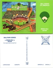 Braves Field Artwork Boston Massachusetts MA Postcard