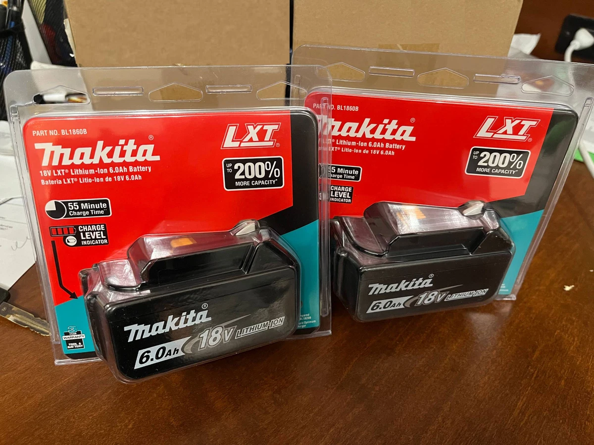 2Pack Makita 18V LXT 6 Ah Li-Ion Battery BL1860B New