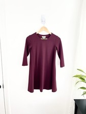 Loft XSP Maroon 3/4 Sleeve Skater Dress Women’s XS Petite