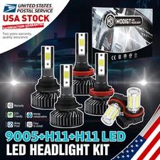 9005+H11+5730 6000K 10000LM Combo 2-Side CSP LED Headlight Kits High/Low Bulbs