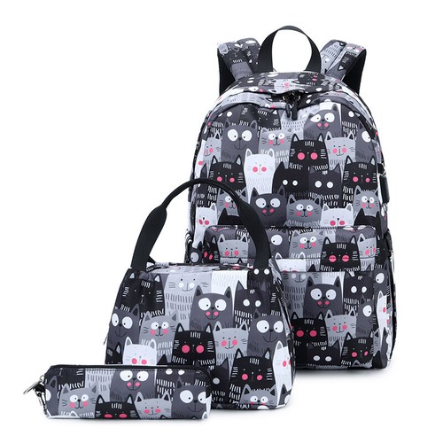 3Pcs/Set Boys Girls Kids School Backpack Rucksack Lunch Bag Pencil Bag Schoolbag - Picture 16 of 30