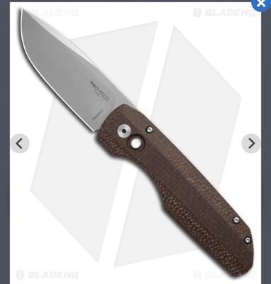 Vero Engineering + Pro Tech Synapse Knife Burlap Canvas Micarta 3.5'' SW Magnacut