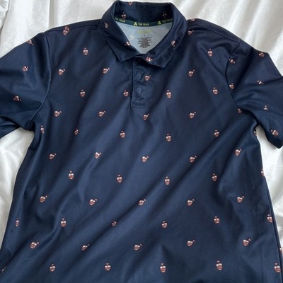 19th hole bourbon Performance Tek Gear Navy Polo Men's LG Short Sleeve 