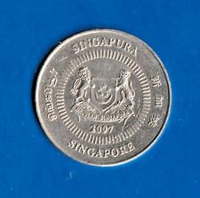 Coin Singapore 10 Cent 2007 Ku/Ni Jasmine VF