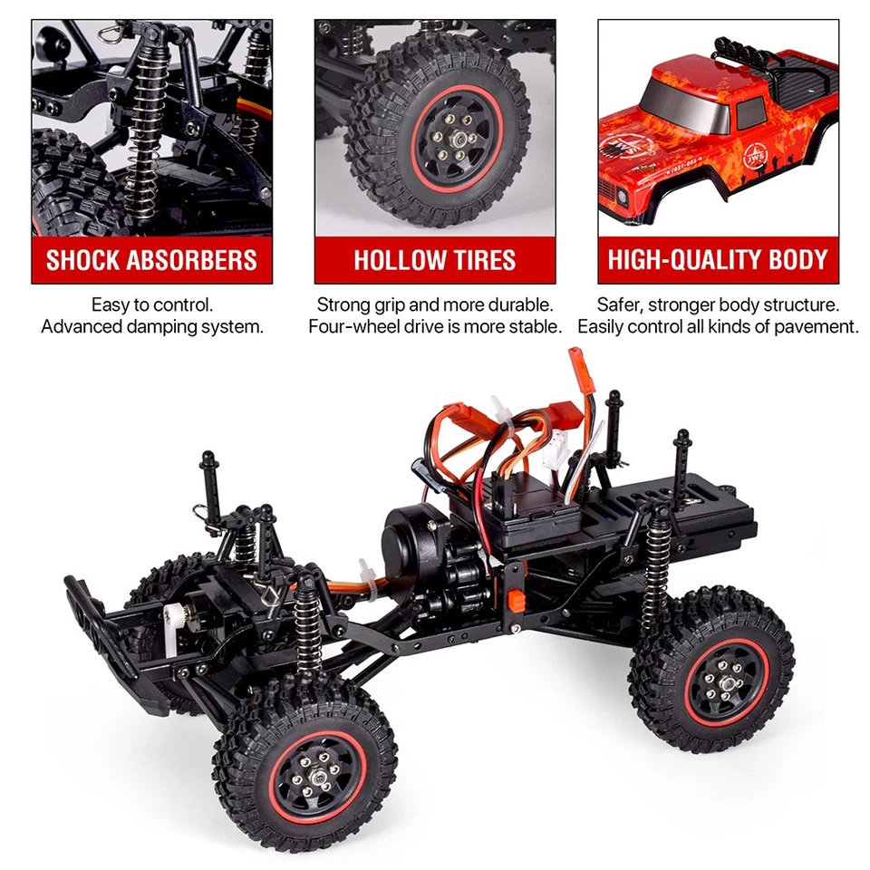 AUSTARHOBBY 4WD 2.4G 3CH RC Rock Crawler Climbing Truck Off-Road 1/18 Car RTR - Image 3 of 4