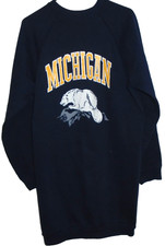 Vtg 1990s Michigan Wolverines Crewneck Sweatshirt Size Large Long