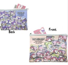 Sanrio Pouch Kuromi My Melody Comics Manga Flat Case Dual Sided Kawaii Zipper