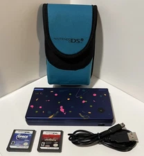 Nintendo DSi Dark Purple Handheld System Console W/ Games & Accessories.