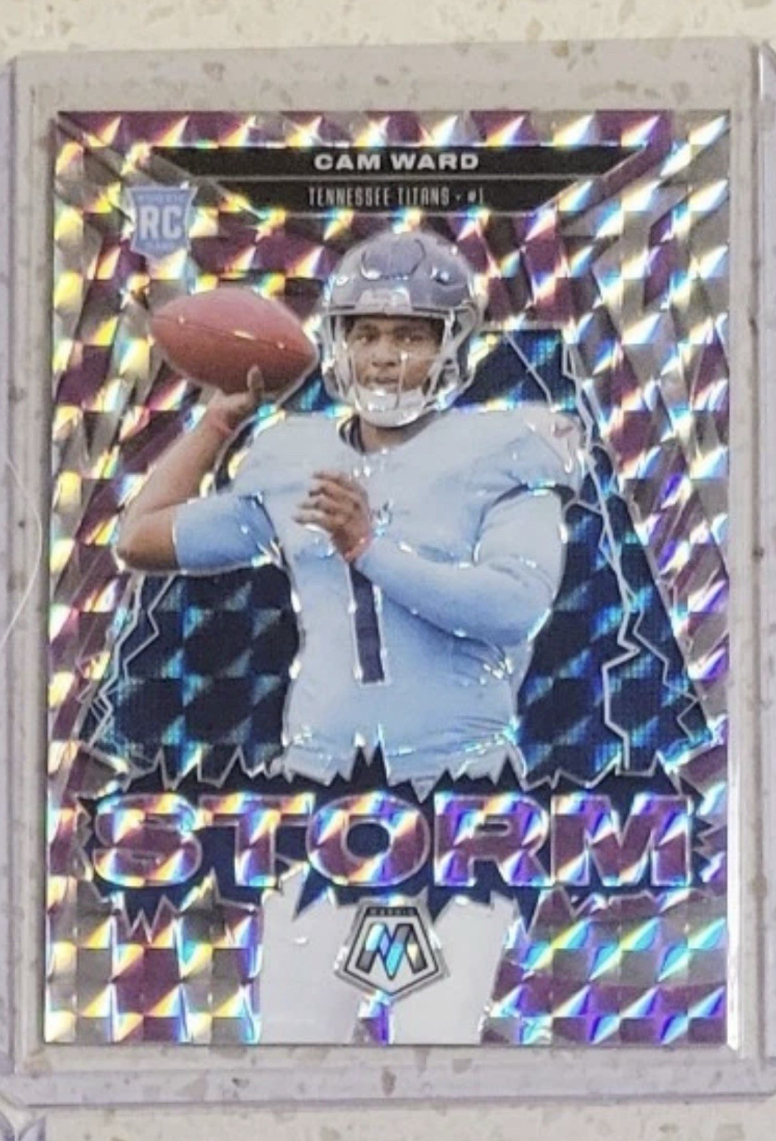 2025 Panini Mosaic Football CAM WARD Storm Mosaic Purple #/49 Titans