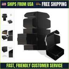 Shipping Boxes 4x4x2 Corrugated Cardboard Gift Mailers Set of 50 50 pack black
