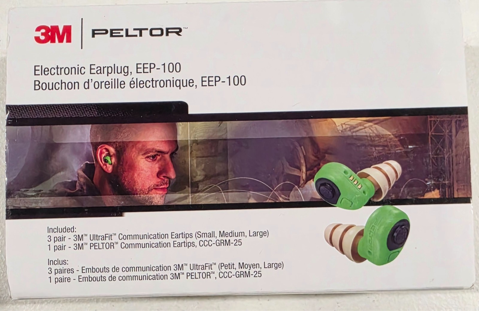 3M PELTOR EEP-100 Ear Plug Kit Pair - Noise Reduction & Protection, Rechargeable
