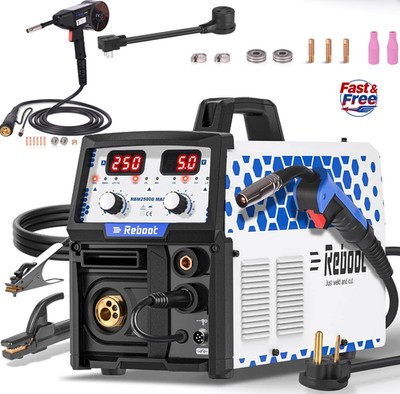 Reboot RBM2500D MAX 180A 5-in-1 MIG Welder,Lift TIG, Stick,120V/240V