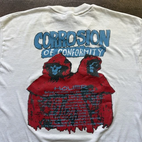 Mens L M Corrosion Of Conformity Holier Lyric 1980s vintage concert t-shirt, vintage, single stitch, B+ condition