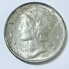 1937 MERCURY DIME, 90% SILVER, EXTRA FINE DETAILS FREE SHIPPING #9240