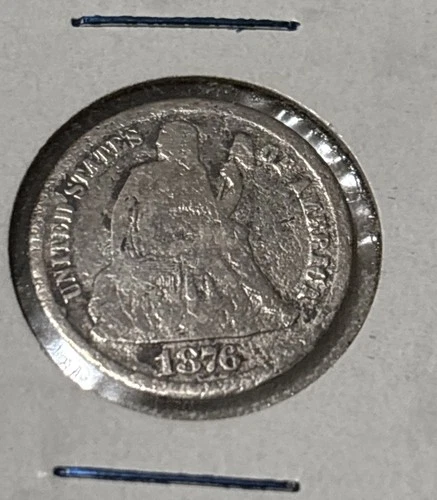 1876 cc seated liberty dime Grade G