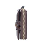 Coffee Mens Leather Zipper Bifold Wallet with Coin Pocket Front Pocket Purse — photo 3