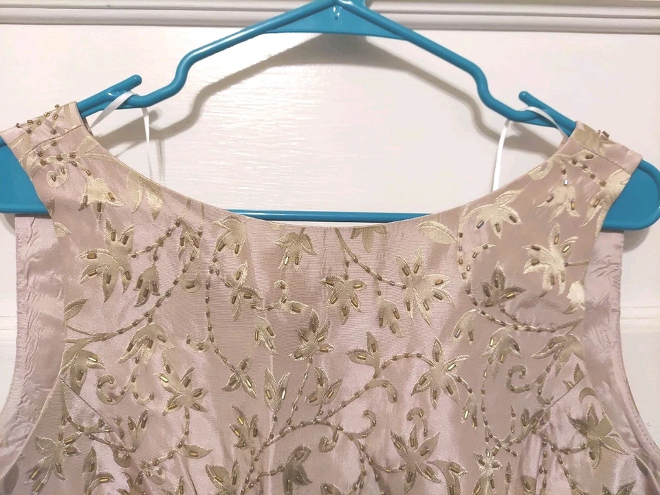 Nwts $128 JS Collections Ladies Size 10 Beige Beaded Formal Sleeveless Top - Image 2 of 4