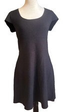 Nicole Miller Black Fitted Knit stretch  Sweater Dress large
