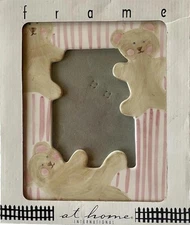 Vintage picture frame baby girl nursery NEW ceramic photo holder shabby chic