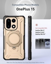 For OnePlus 15R 5G Case Poetic Built in Screen Magsafe ring stand Cover Gold