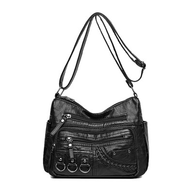 #ad #ad Soft Leather Multi Pocket Shoulder Bag for Women Vintage Ladies Medium Trav...