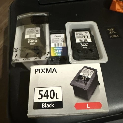 3 x Empty Canon Ink Cartridges. 2 X PG 540LXL Black and 1 X CL 541 XL Colour