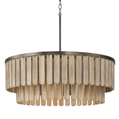 Capital Lighting 355661 Jada 6 Light 30''W Wood Pendant - Dark Brass