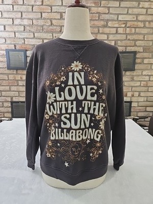 Billabong Graphic In Love With The Sun Sweatshirt Youth Girls Sz Lg Boho Indie