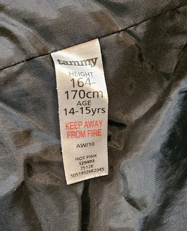 Tammy Hot Pink Pea Coat Jacket Girls Sz L (12-14) - Image 3 of 4