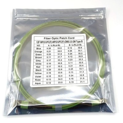 12 cores MPO Patch Cord MM OM5 50/125 MPO Fiber Female Multimode mpo fiber Cable