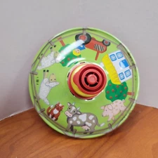 LBZ Vintage Tin Farm Scene Spinning Top Toy