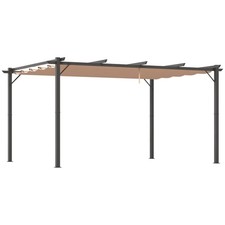 Outsunny Gazebo 3x4m Pergola da Giardino con Tenda Superiore Scorrevole