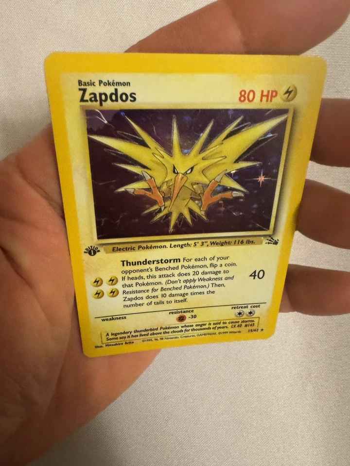 1999 Pokemon - 1st Edition Zapdos Holo Rare - Fossil 15/62 WOTC Legendary Bird - Image 4 of 4