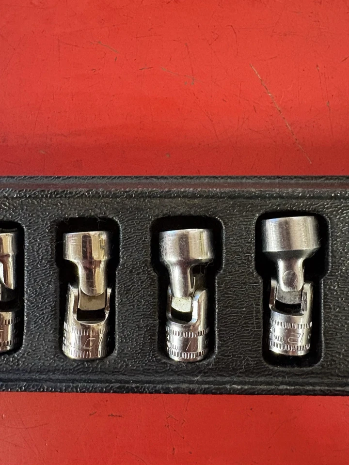 SNAP-ON 1/4" DRIVE METRIC SHALLOW SWIVEL 11 PC SOCKET SET 5.5mm to 15mm - Image 3 of 4
