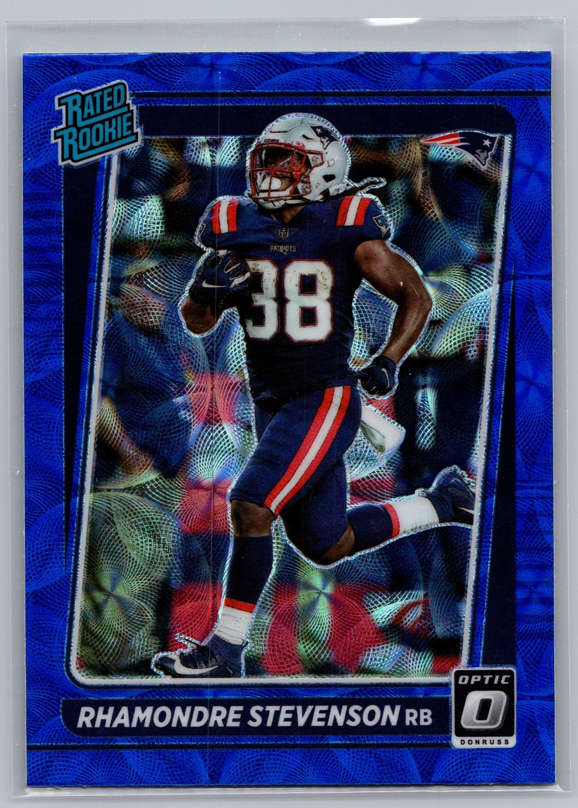 2021 Donruss Optic #237 Rhamondre Stevenson Blue Scope
