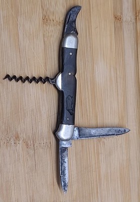 Antique WH Morley & Sons Waiter s  Bartender Knife  Horn, Brass Liners   1900-20