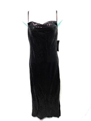Bebe S NWT Black Sequined Bodycon Midi Dress Side Slit Sleeveless NEW Cocktail