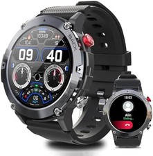 Military Smart Watch for Men Call Receive/Dial Rugged Tactical Fitness Tracker