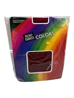Vtg Rose Dawn Designers Colors Sheer To Waist Pantyhose 100% Nylon OS Burgundy