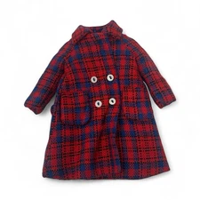 Libby Littlechap Red Plaid Reefer Coat Vintage 1963 Remco
