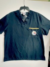 Steelers NFL TEAM Apparel Scrub Top Unisex Size M Football Black Gold