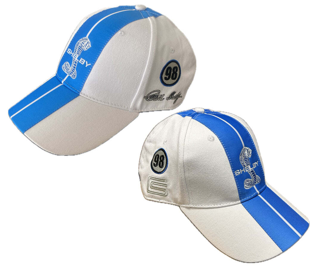 Sombrero Oficial Shelby Cobra Blanco - Rayas Azules