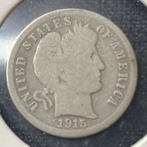 1915-P Barber Silver Dime 10(C) Philadelphia Mint