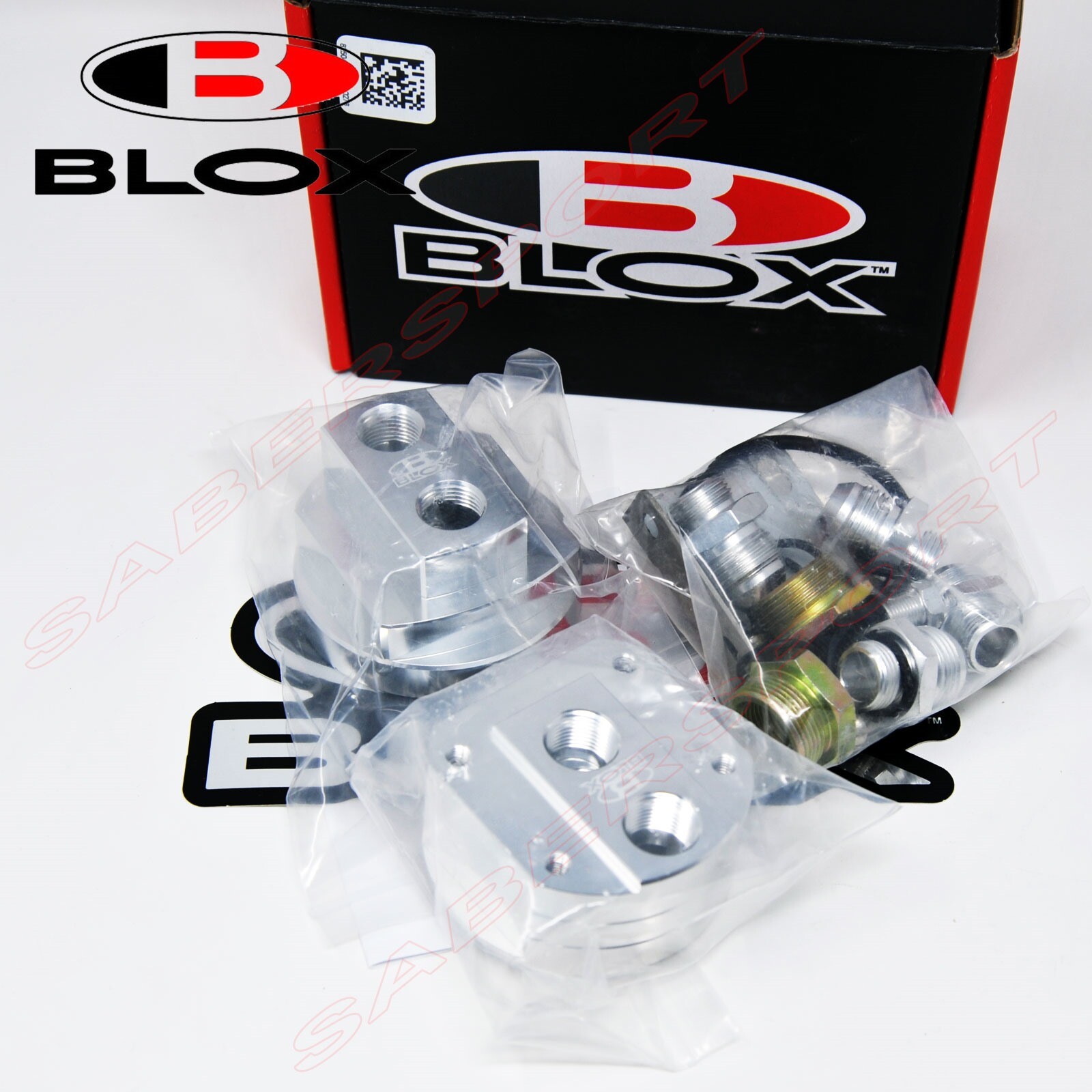 Blox Racing Universal Fit Oil Filter Relocation Kit Polished Honda