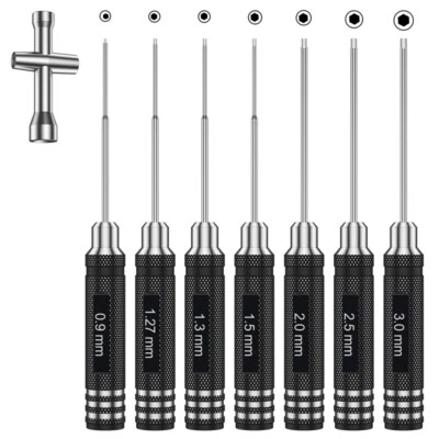 QNGENET 7x Professional RC Car Hex Screwdriver Screw Driver Repair Tool Set Allen Key