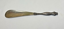 VINTAGE ANTIQUE STERLING SILVER HANDLE SHOEHORN 7"