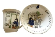 Vtg Paddington Station Bear COALPORT Bone china England cup and bowl set 1974