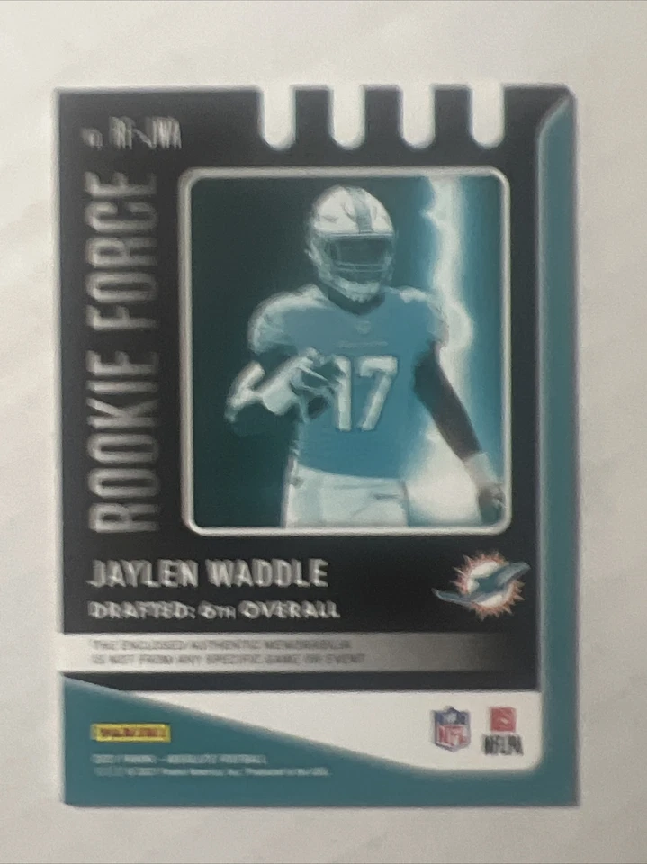 Jaylen Waddle 2021 Panini Absolute Rookie Force Patch - Image 2 of 2