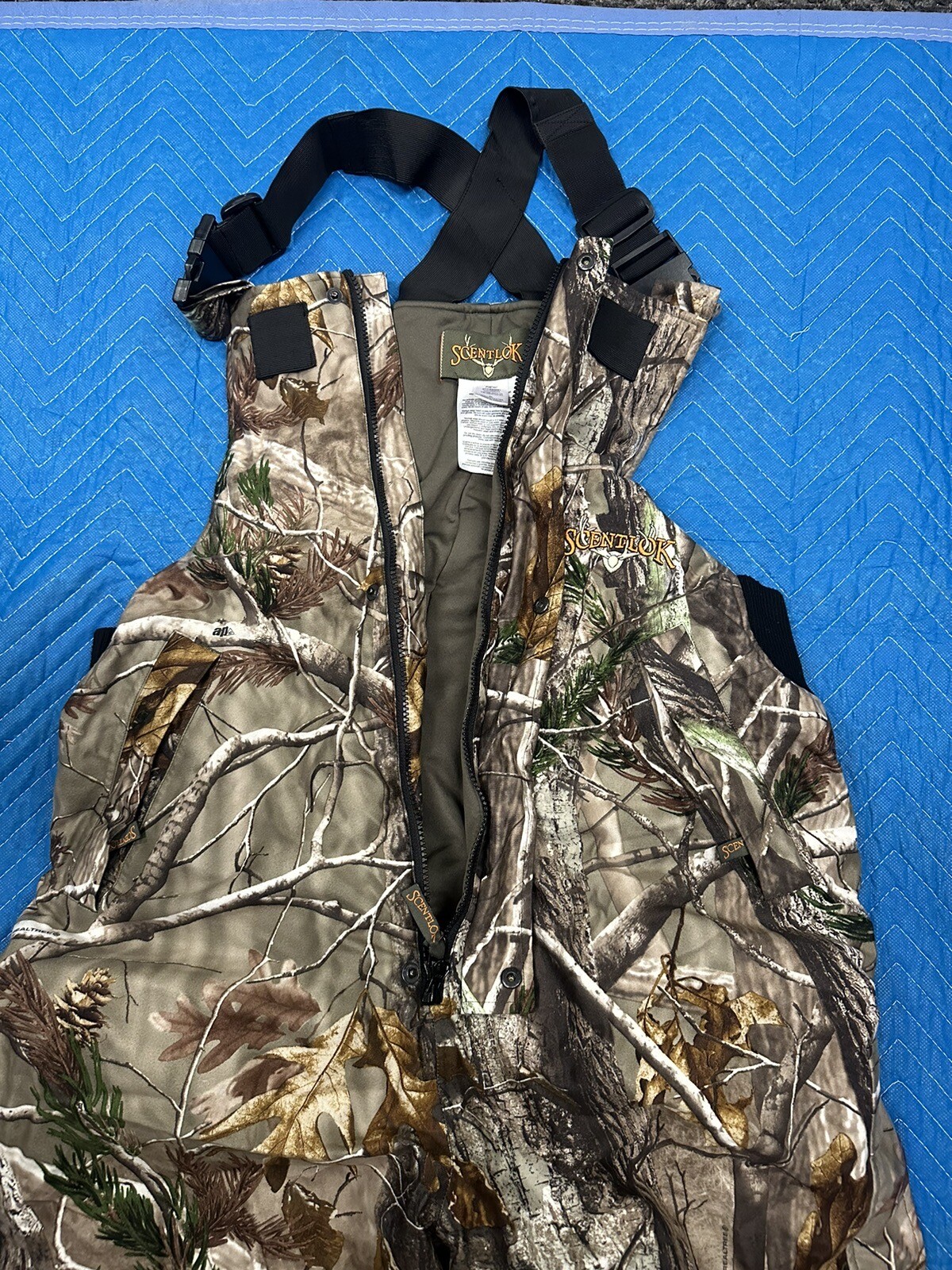 RealTree ScentLok Thunder Tek Camo Bibs Windproof Waterproof XL Carbon